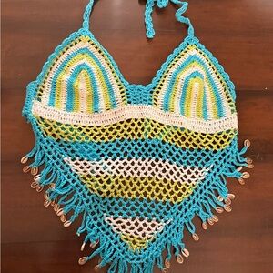 Handmade Crochet Halter Top - Multicolor